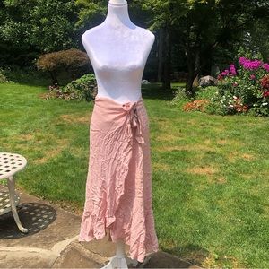 Women’s Tie and Wrap Pink Skirt